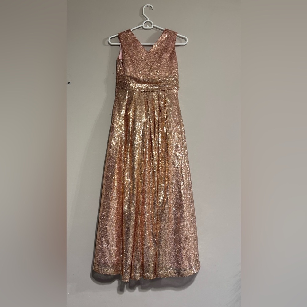 Girls treasure, kids rose gold dress size 12 - Picture 1 of 12